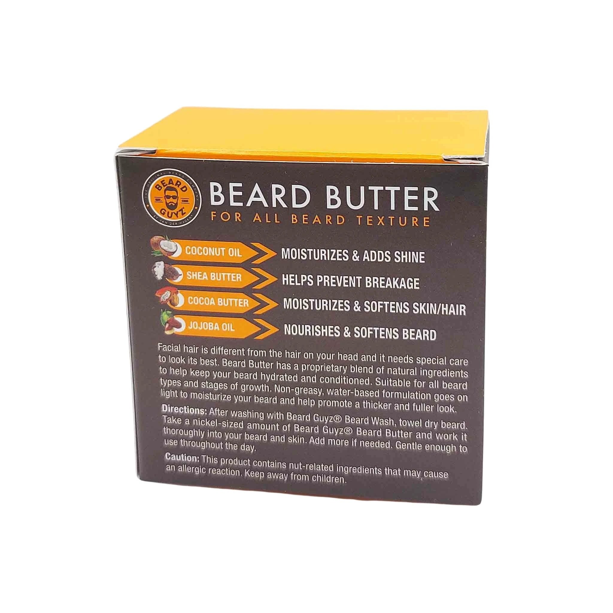 Beard Butter packaging with text on a white background